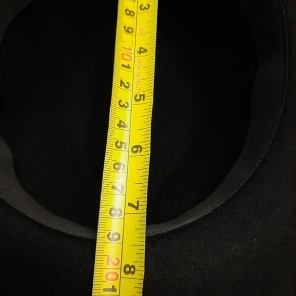 AUXILIARY Aritzia 100% Wool Felt Fedora Hat Tonal Ribbon Detail Black Sz S - M - Picture 13 of 16